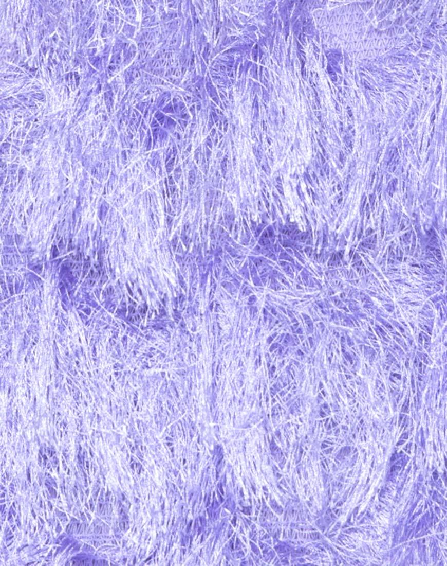 Cadence Crop Top in Faux Fur Lilac - Image 5
