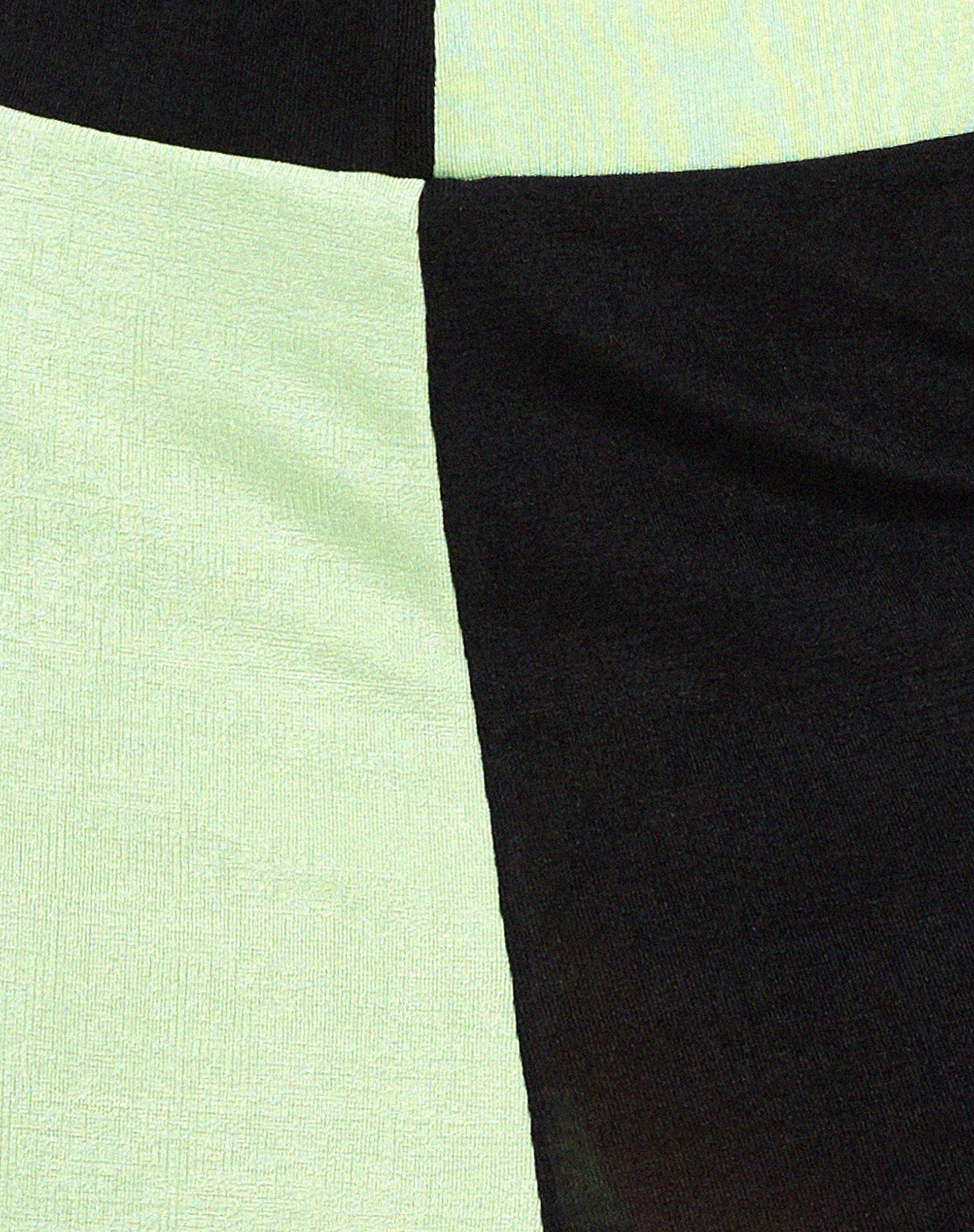 Caisa Mini Skirt in Crepe Black and Lime - Image 5