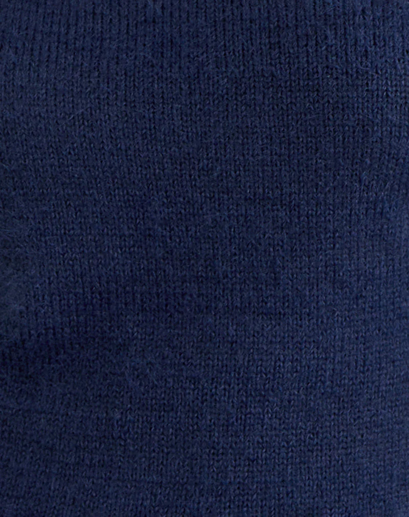 Calyce Top in Fluffy Knit Navy - Image 6