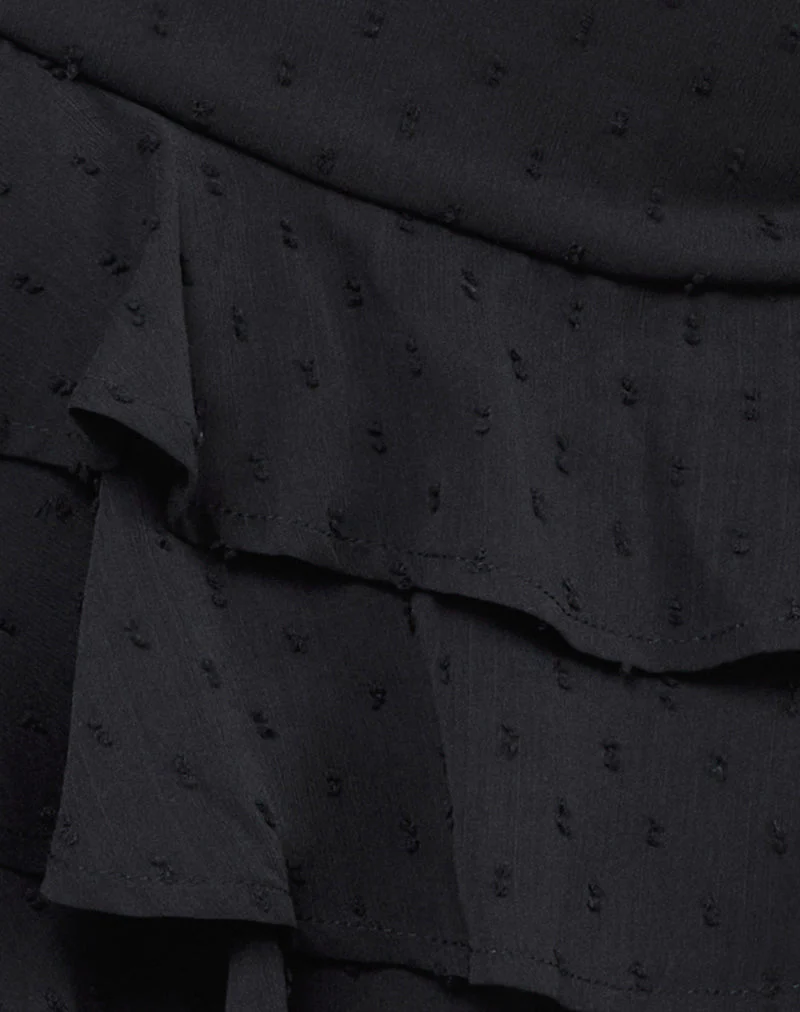 Camigo Mini Skirt in Polka Chiffon Black - Image 6