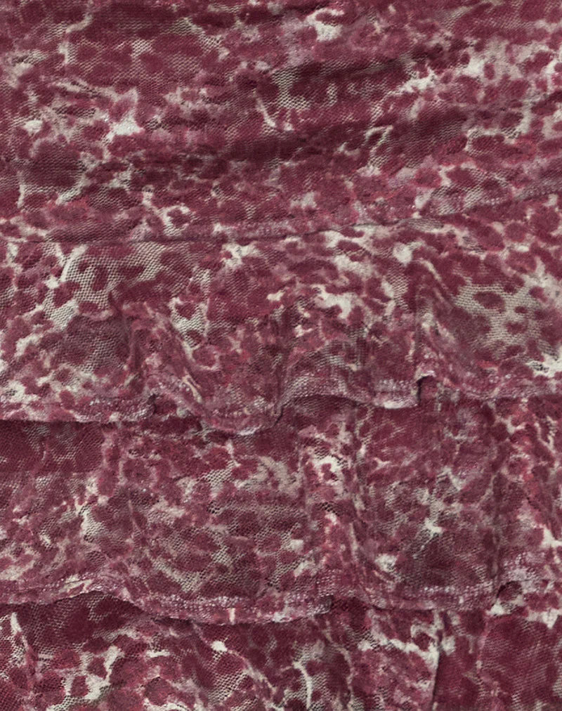 Camigo Ruffle Mini Skirt in Abstract Leo Spot - Image 7