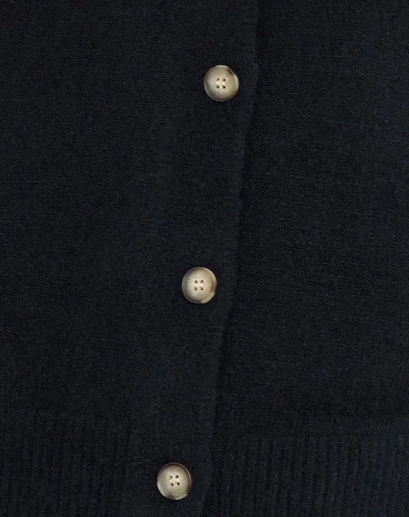 Camira Knitted Button Through Vest in Black - Image 6