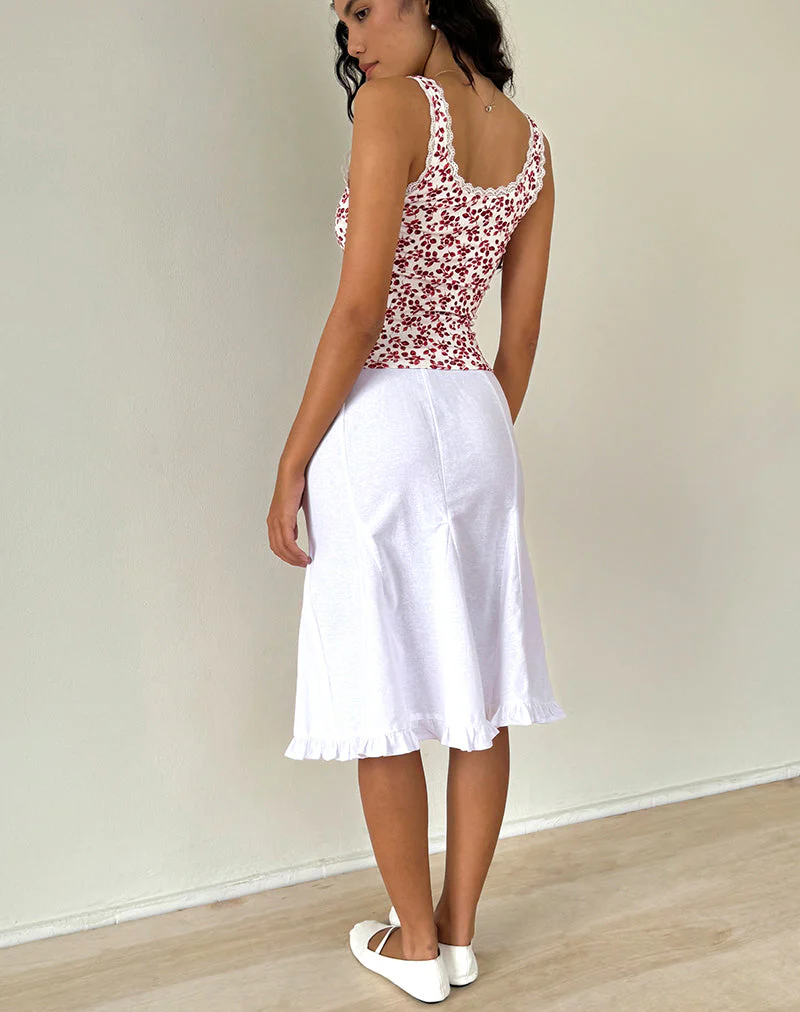 Carillo Top in Summer Strawberry Off White - Image 4