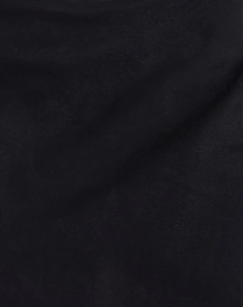 Carl Mini Skirt in Black Linen - Image 5