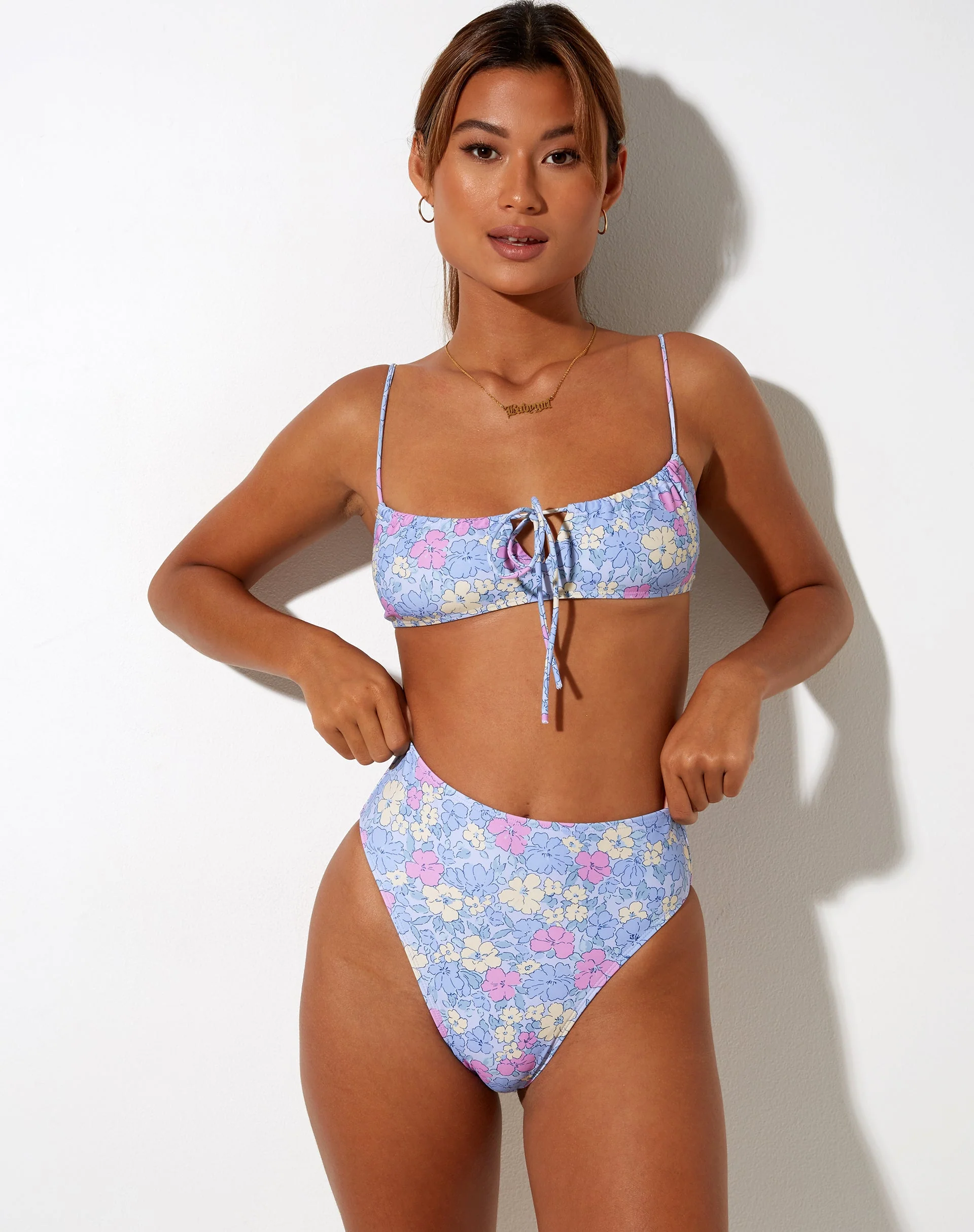 Carmeson Bikini Bottom in Washed Out Pastel Floral - Image 4