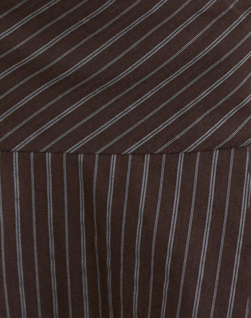 Carnila Skort in Tailoring Pinstripe Brown - Image 6