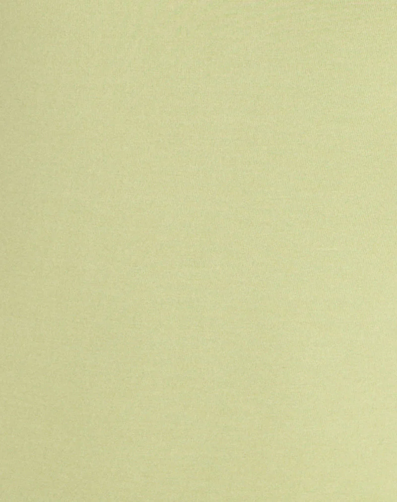 Cash High V Neck Top in Pistachio - Image 6