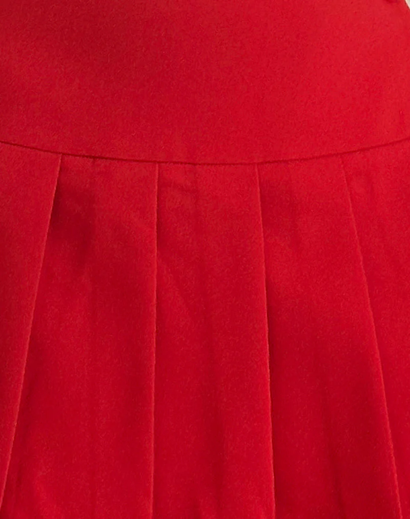 Casini Mini Skirt in Soft Tailoring Red - Image 7