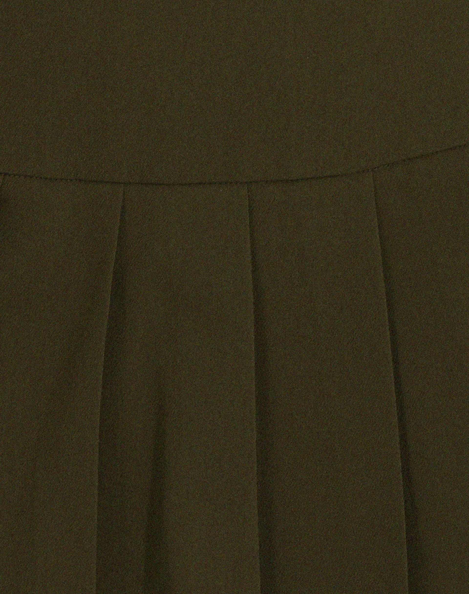 Casini Pleated Micro Skirt in Dark Khaki - Image 8