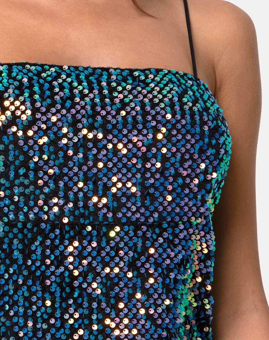 Cecile Dress in Velvet Opal Shine Sequin - Image 5