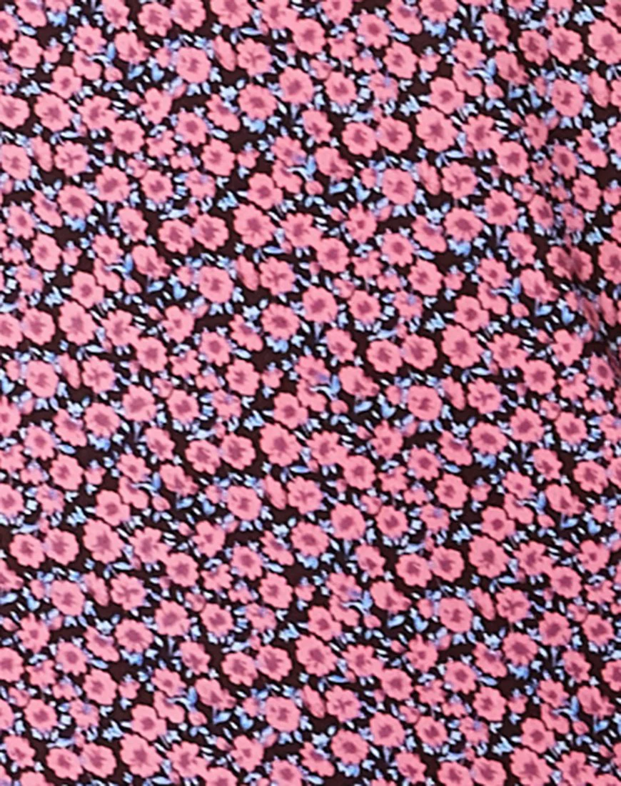 Cello Midi Dress in Floral Fun Pink - Image 5