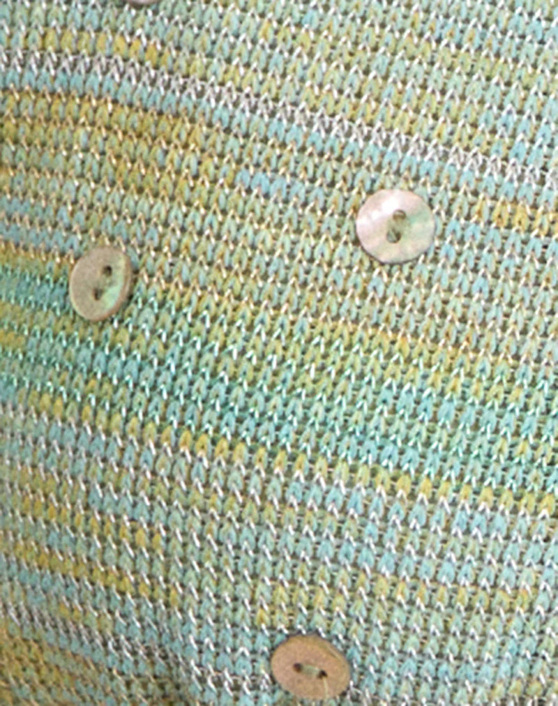 Cerry Top in Green Metallic with Shell Buttons - Image 6