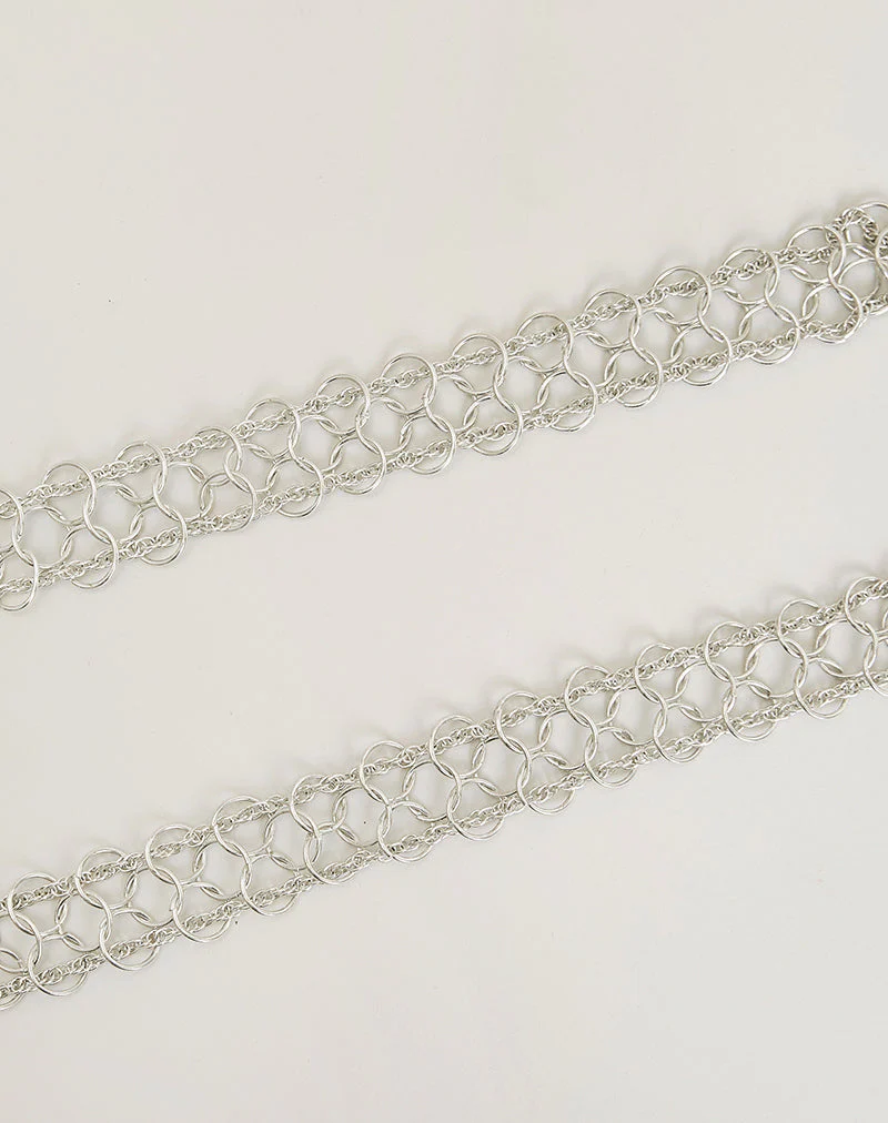 Chainmail Metal Belt in Plated Silver - Image 7