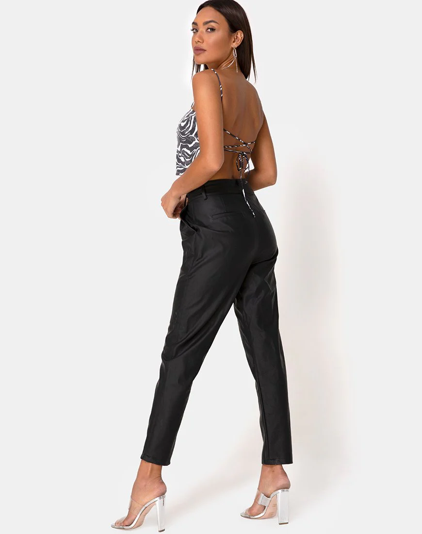 Champo Crop Top in Trippy Zebra Clear Sequin - Image 4