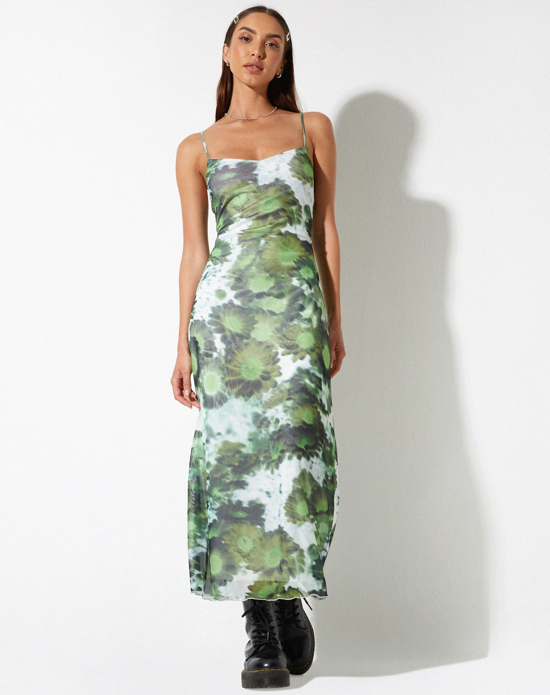 Chanda Maxi Dress in Xray Blurred Daisy Green - Image 3