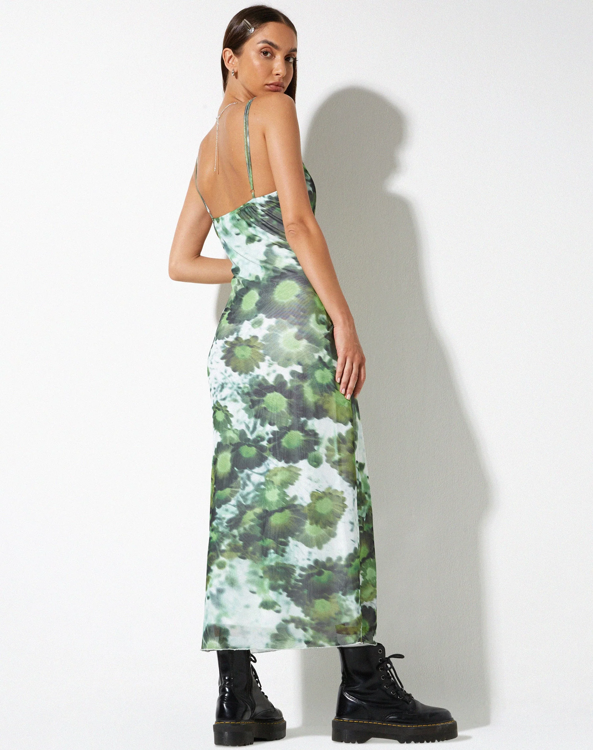 Chanda Maxi Dress in Xray Blurred Daisy Green - Image 4