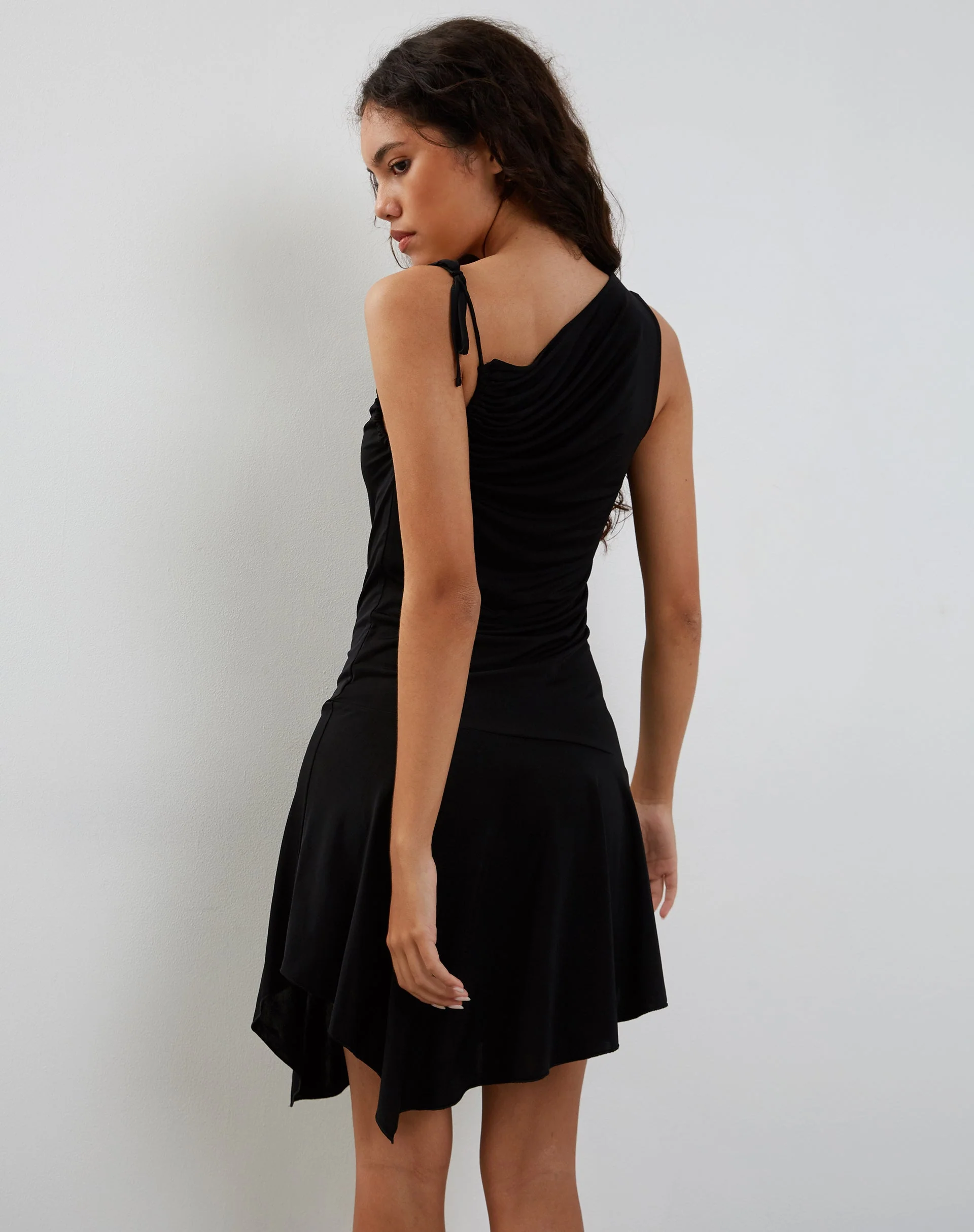 Chaya Slinky Mini Dress in Black - Image 6