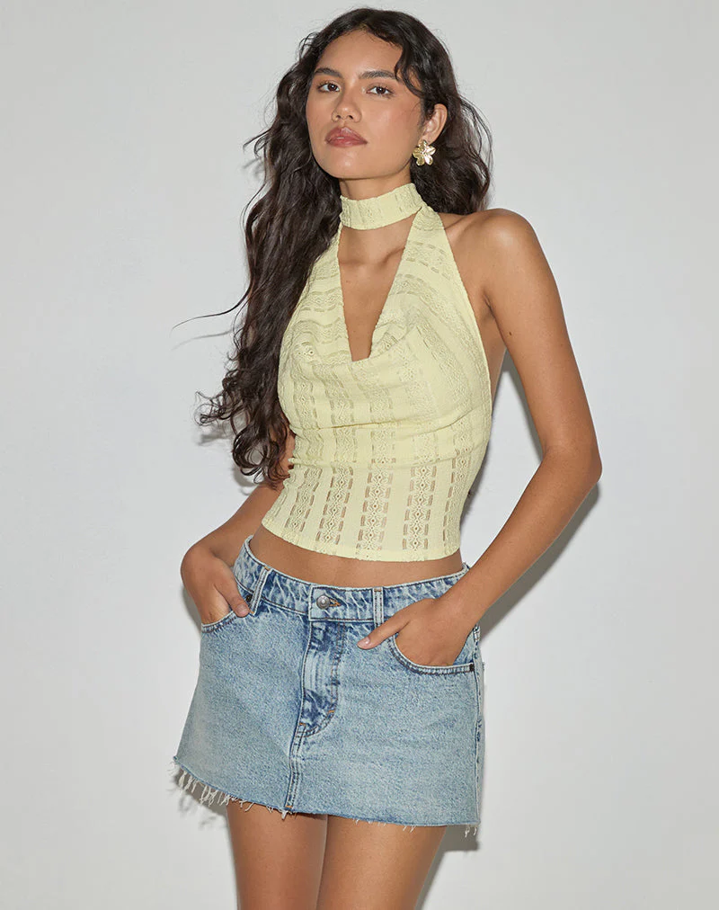 Chupa Top in Broderie Flower Lace Lemon - Image 2