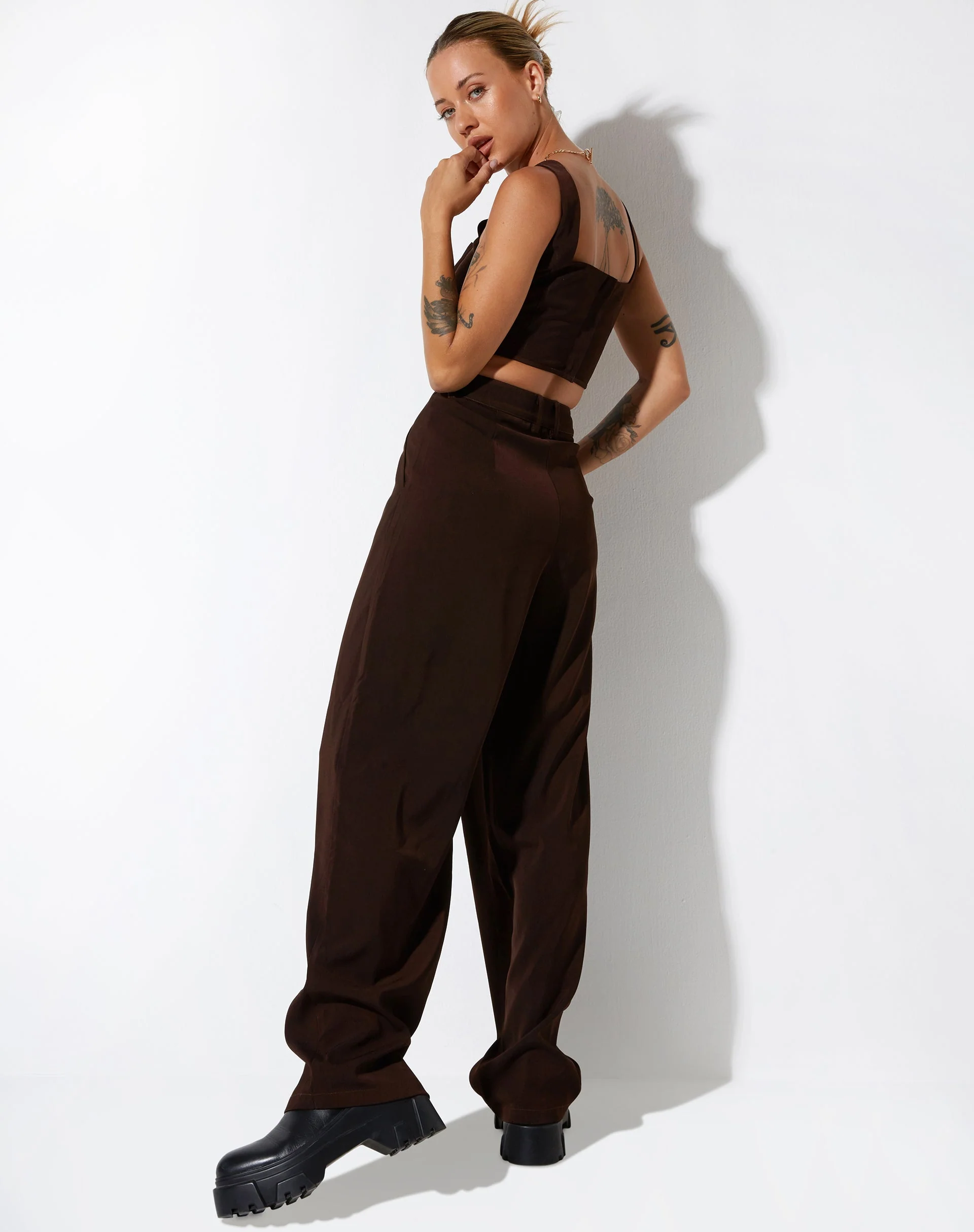 Cimo Trouser in Tailoring Dark Chocolate - Image 5