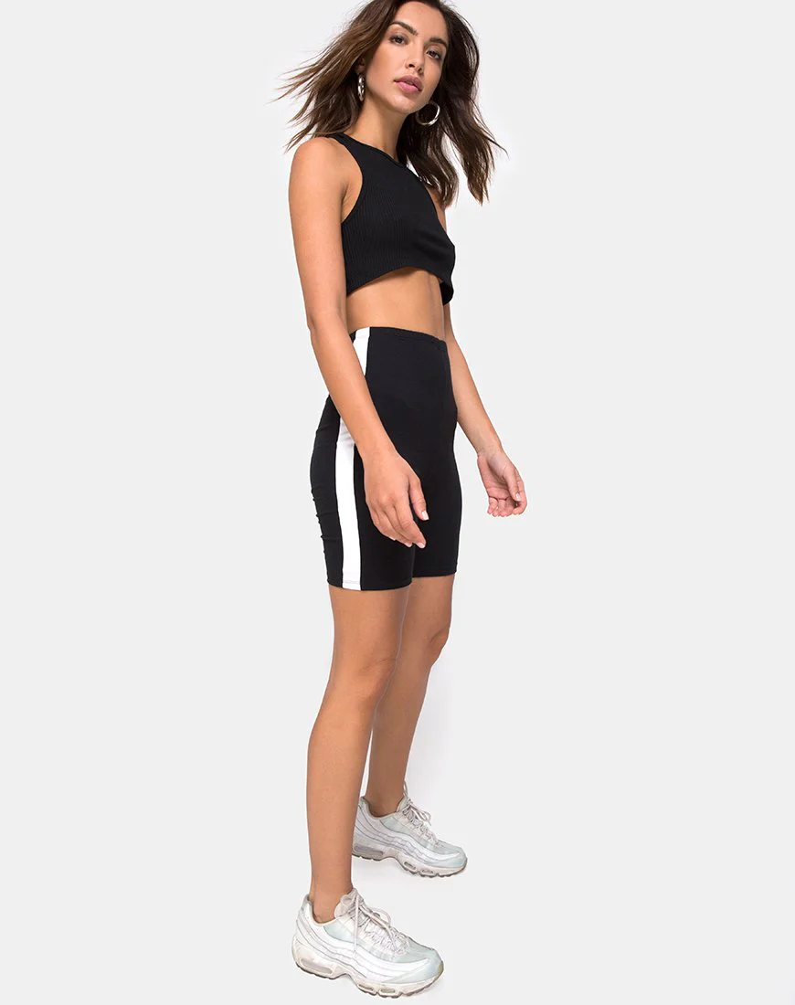 Cirst Short in Black with White Stripe - Image 3