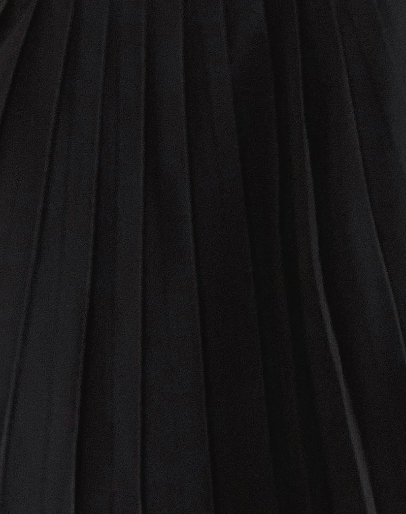 Citrani Pleated Midi Skirt in Black - Image 5
