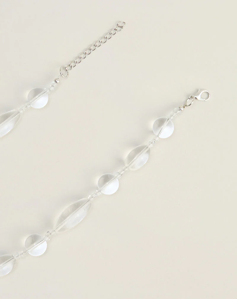 Clear Large Stone Silver Plated Necklace - Image 3
