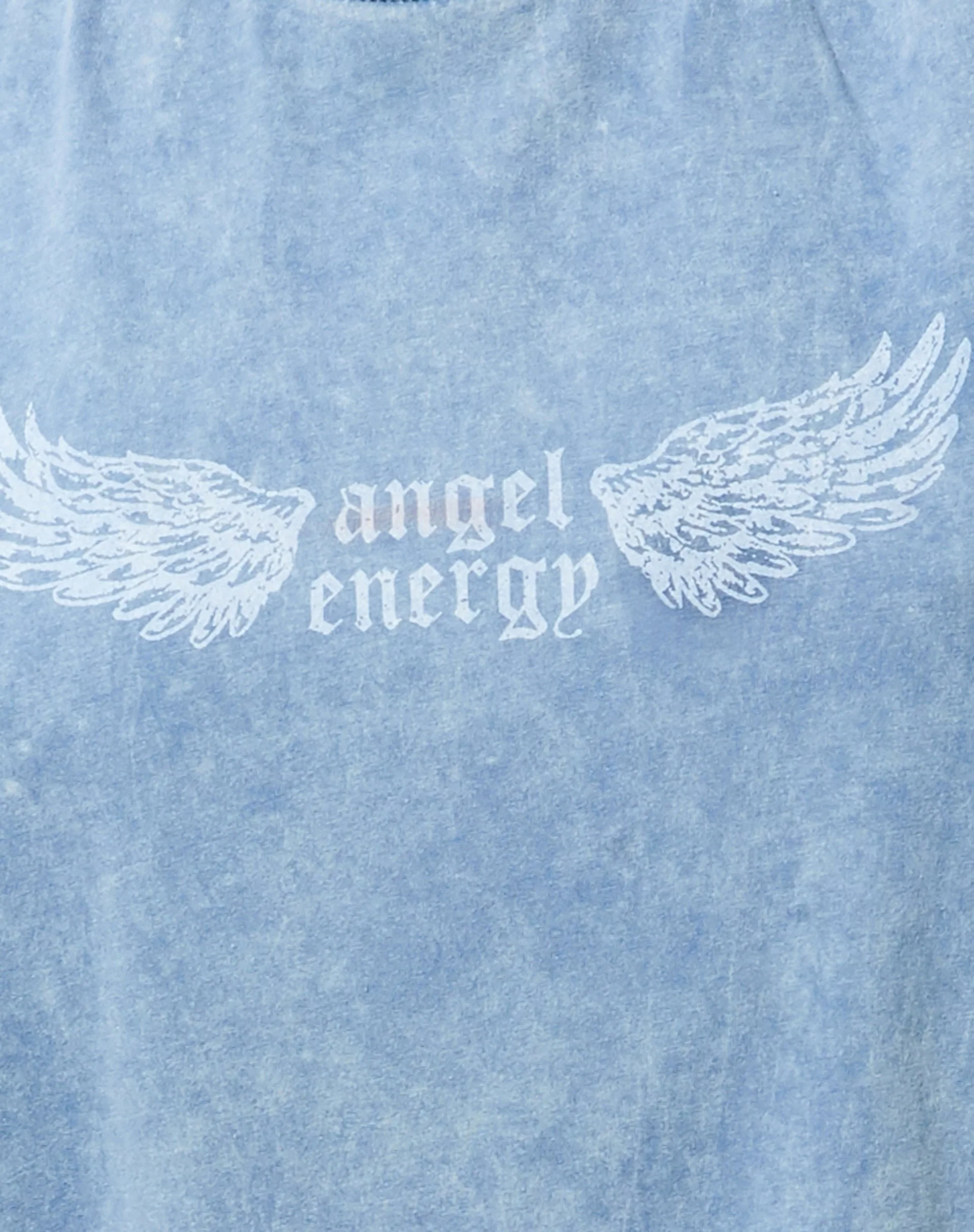 Cocoon Tee in Washed Blue 'Angel Energy' Wings - Image 6
