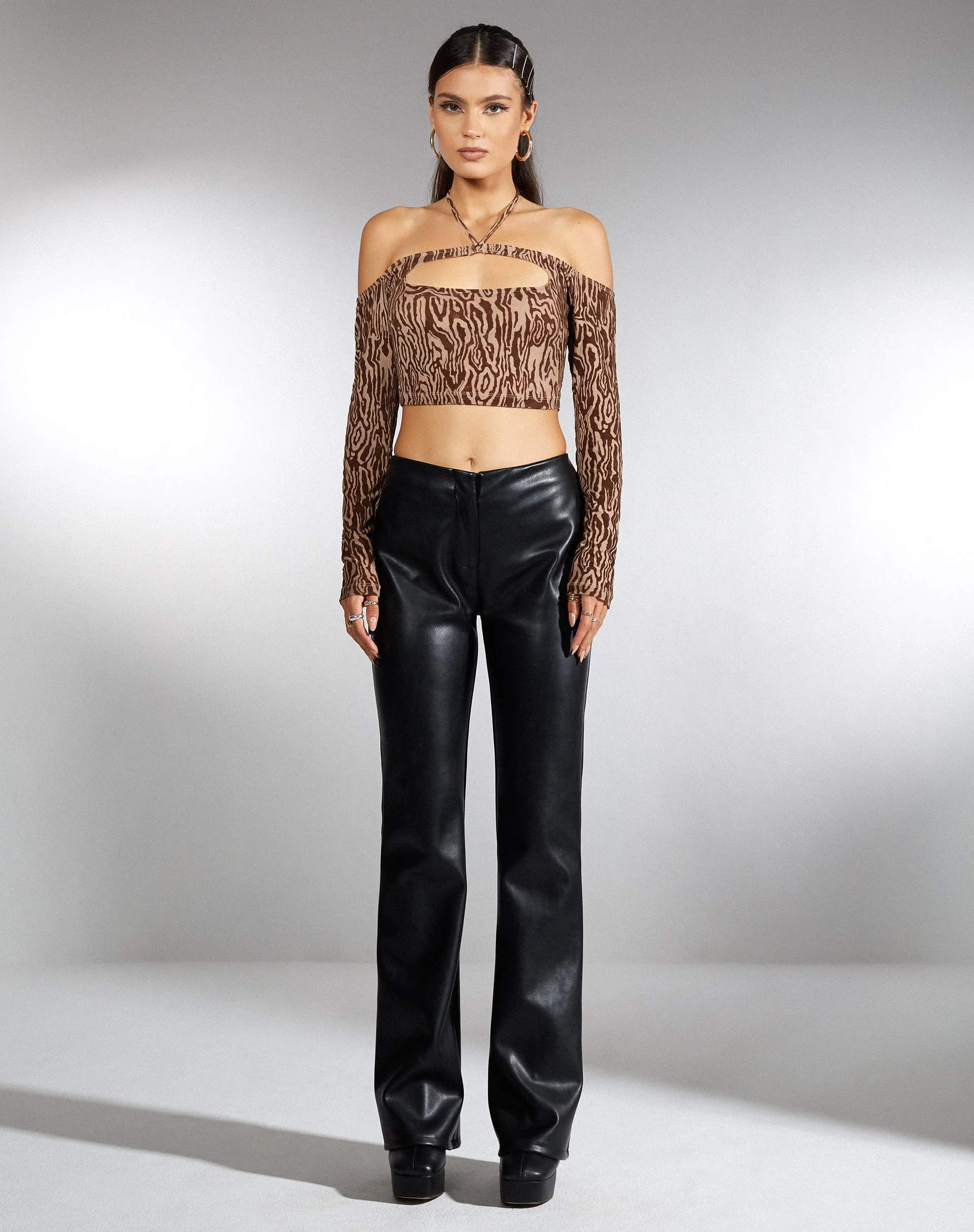 Corinna Long Sleeve Top in Animal Ripple Flock - Image 2