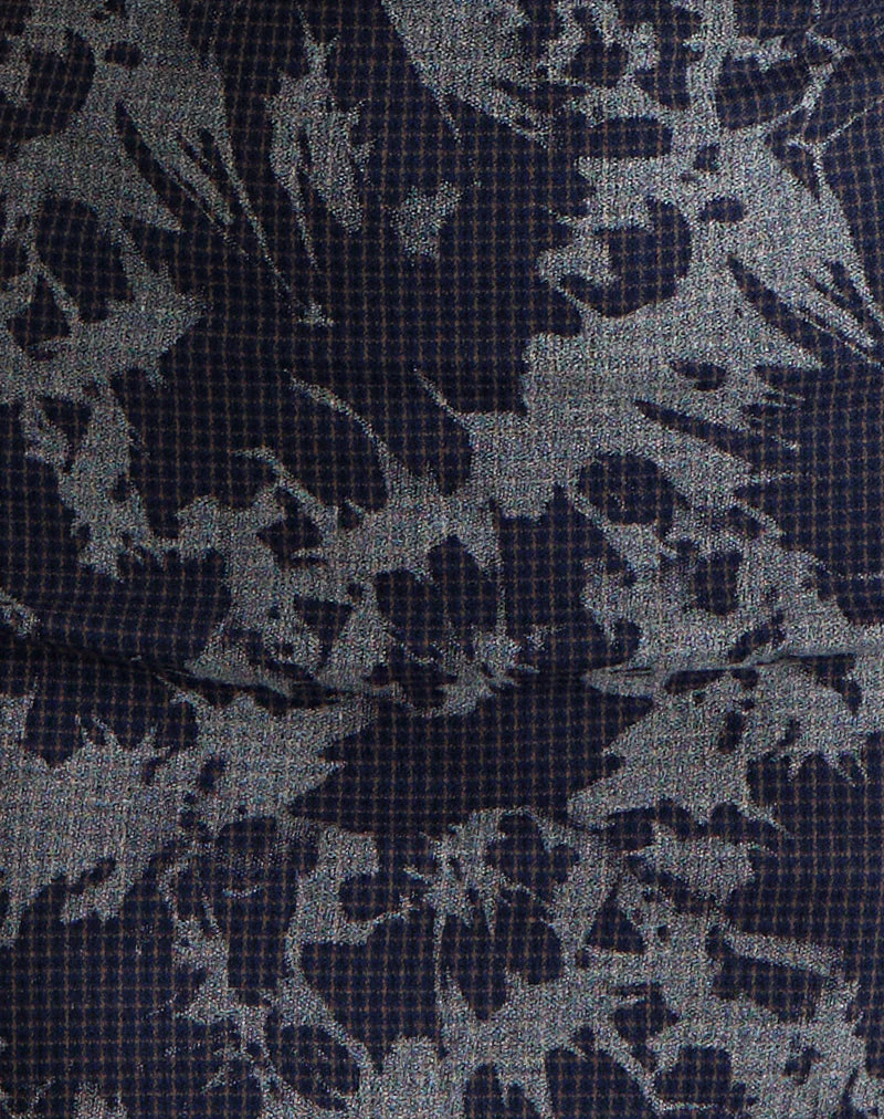 Corla Mini Dress in Check Floral Blue - Image 6