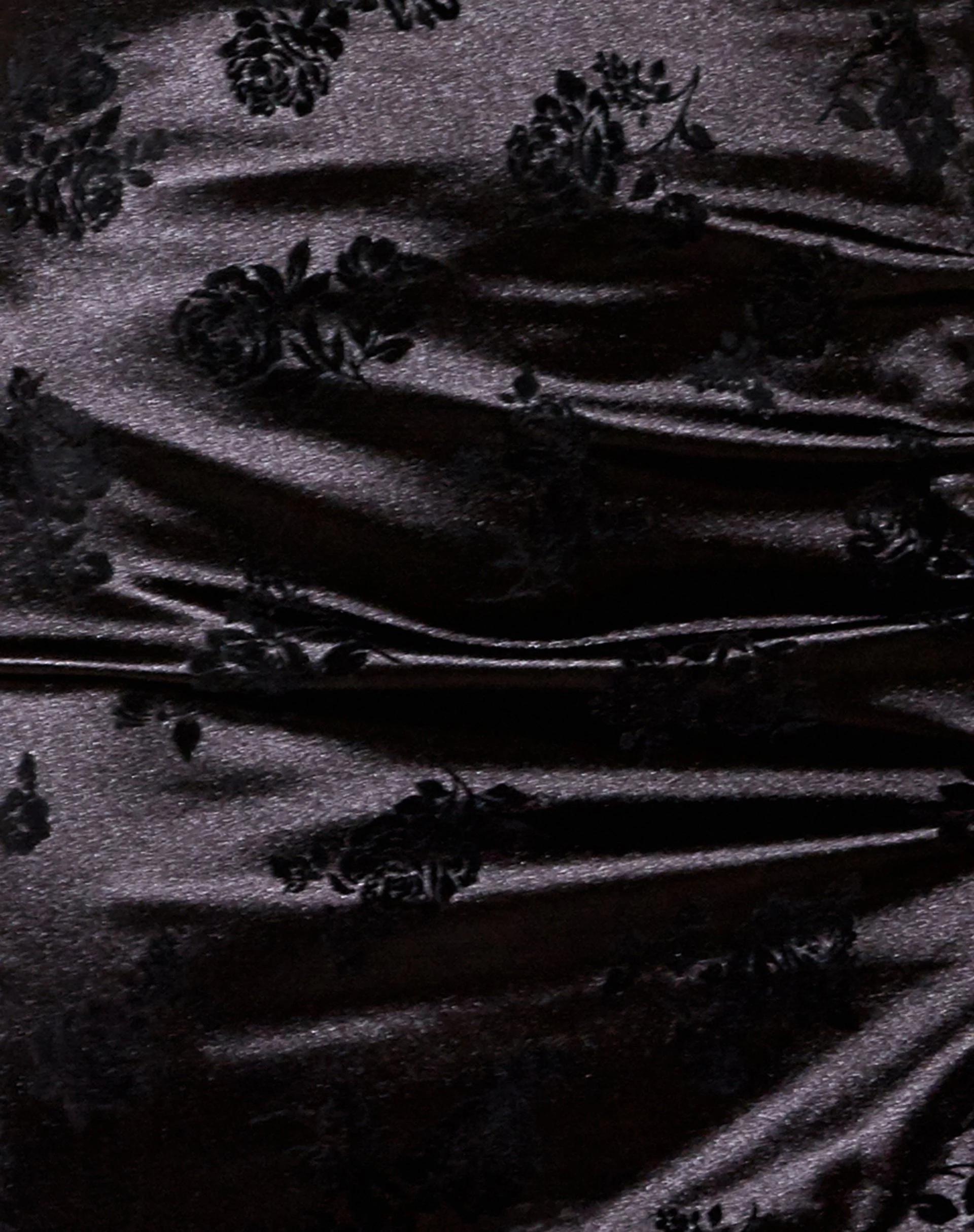 Corla Mini Skirt in Black Rose Flock with Lace - Image 7