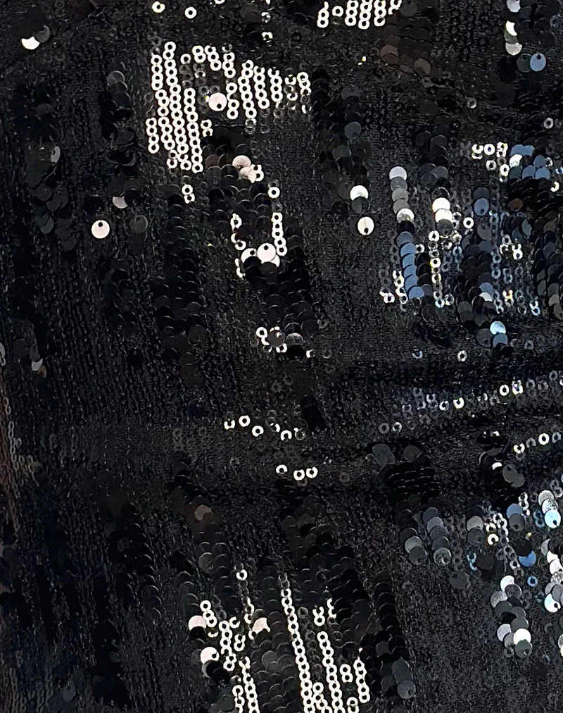 Cosio Halterneck Top in Mix Sequin Black - Image 6