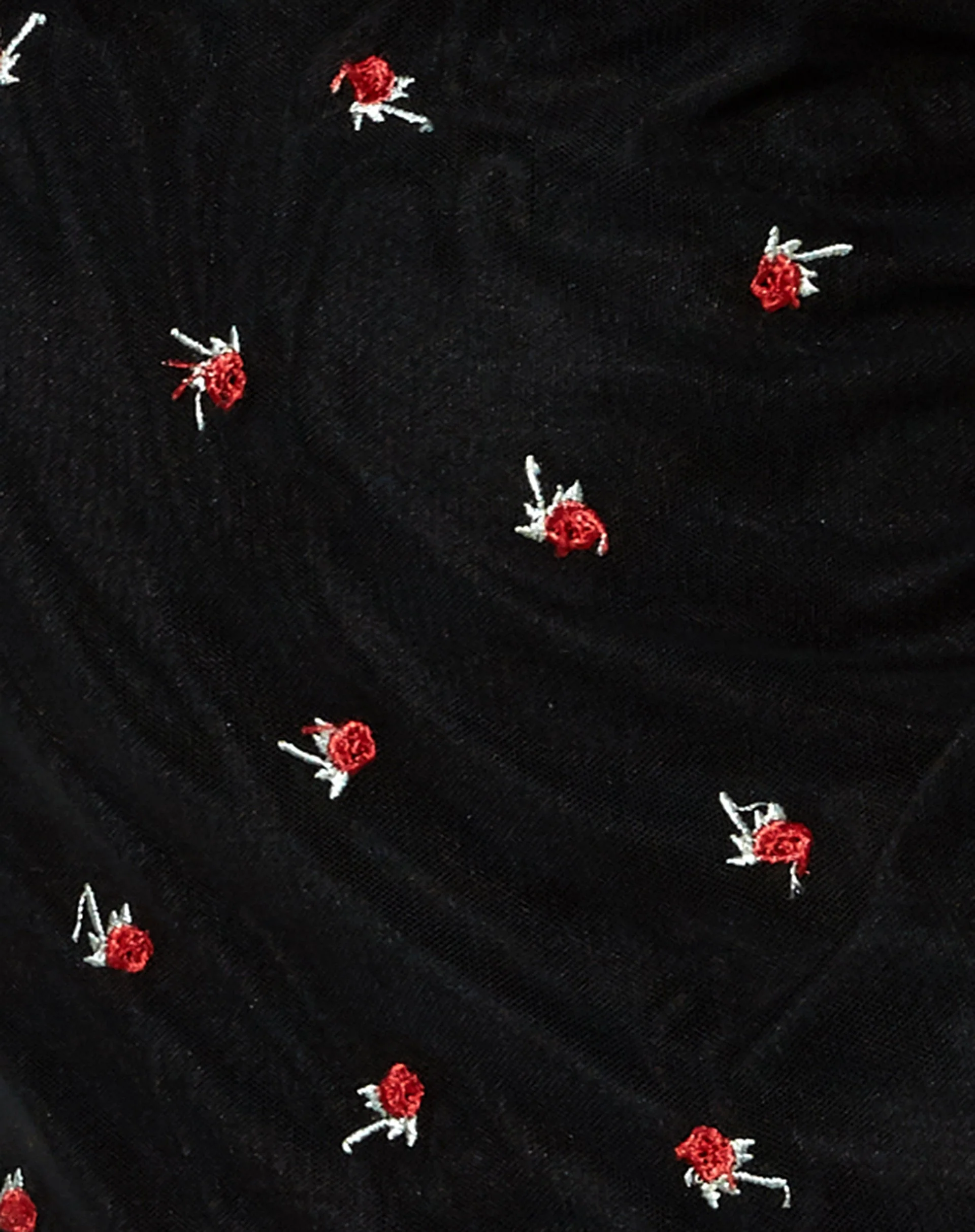 Coti Bodycon Dress in Black with Red Rose Embro - Image 5