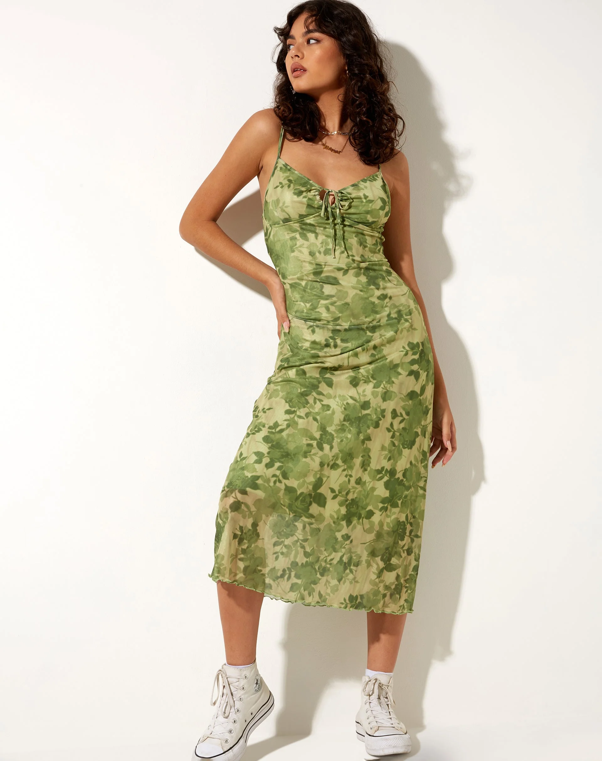 Coya Midi Dress in Blurred Floral - Image 3