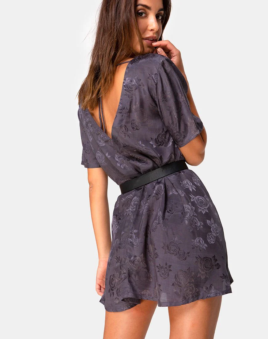 Crosena Swing Dress in Satin Rose Grey - Image 2