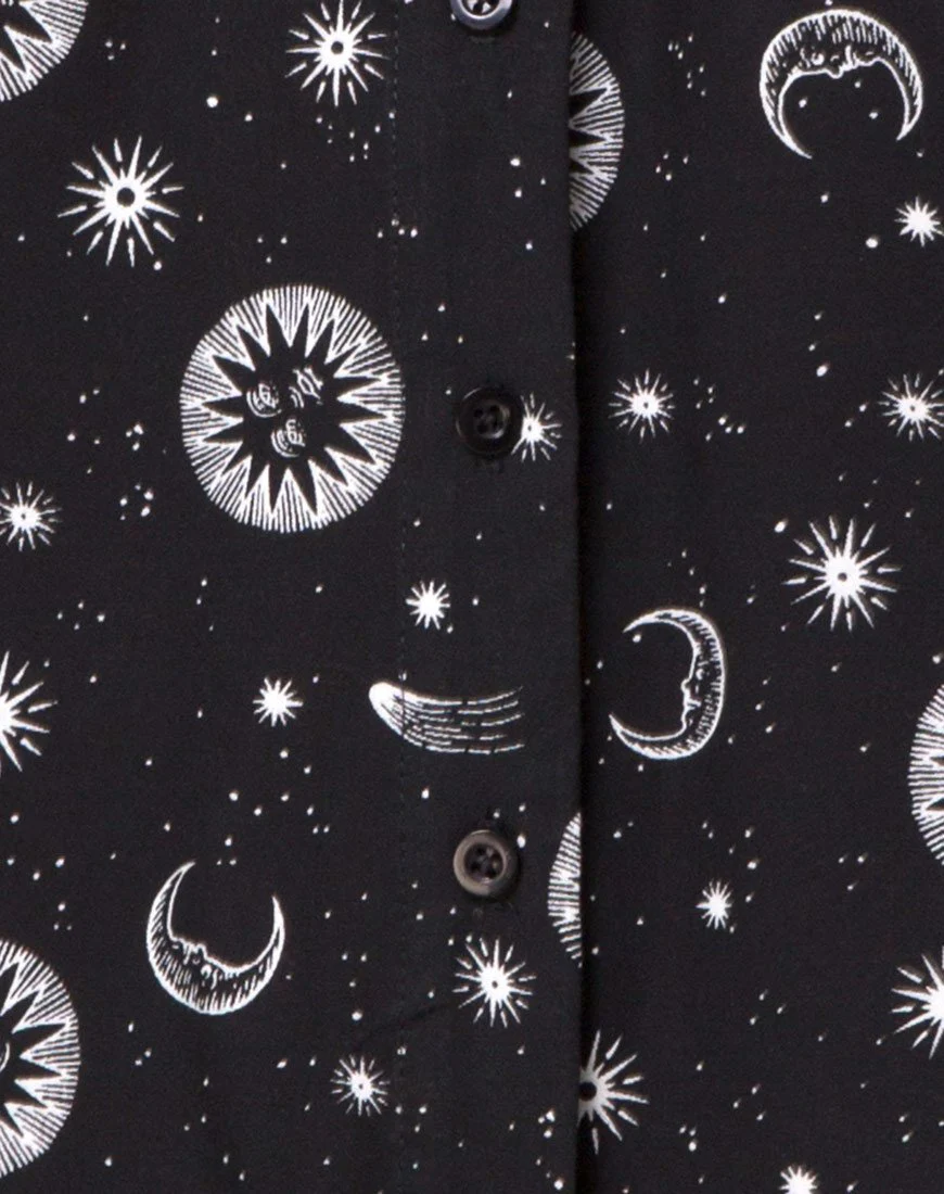 Crosena Swing Dress in Small Celestial Black X Princess Polly - Image 6