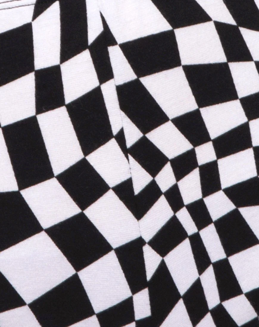 Cycle Short in Square Flag Black and White - Image 6