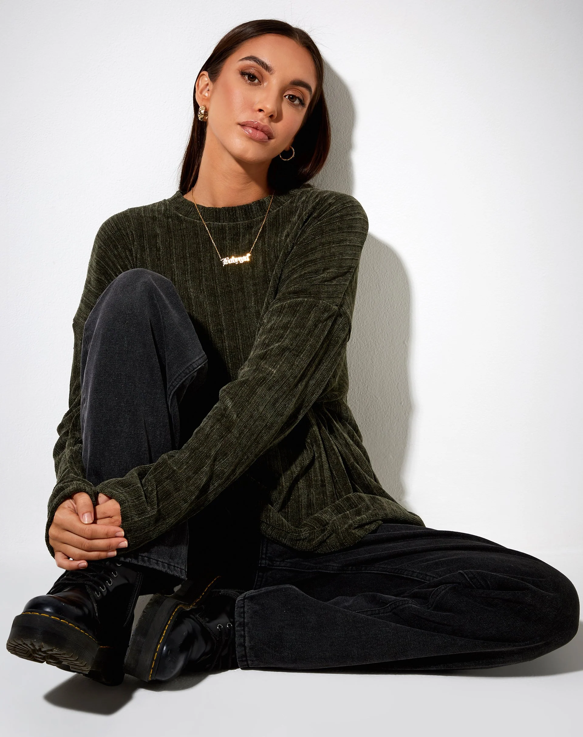 Dad Jumper in Chenille Khaki
