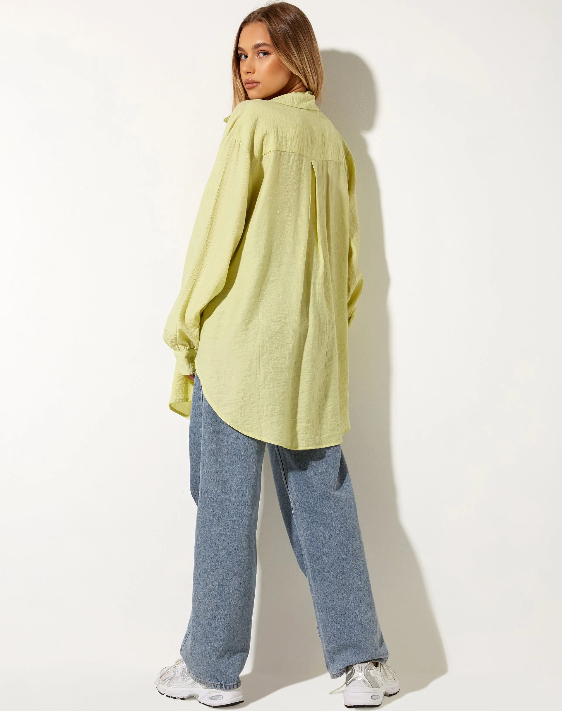 Dael Oversized Shirt in Crinkle Sage - Image 5