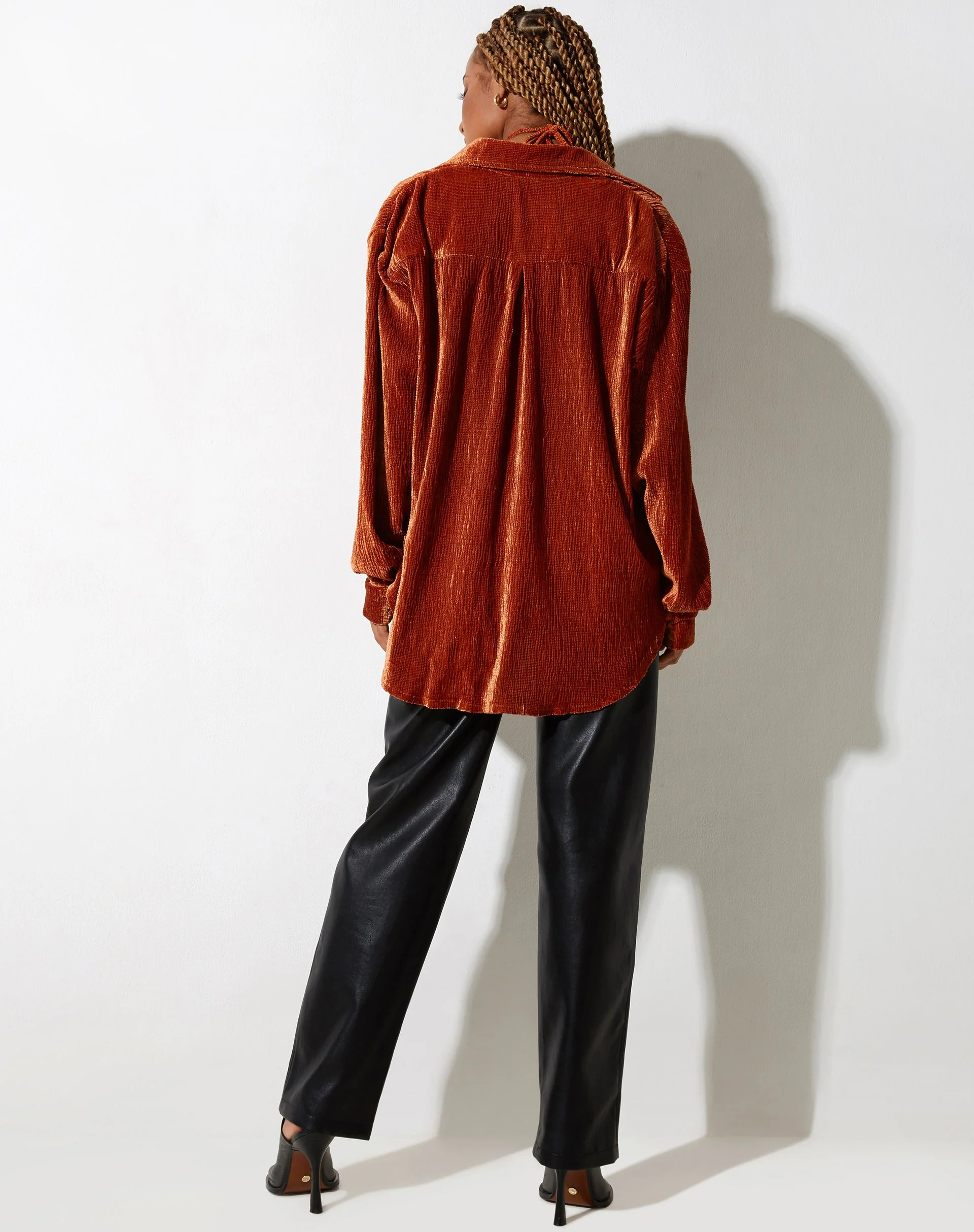 Dael Oversized Shirt in Velvet Rust - Image 5