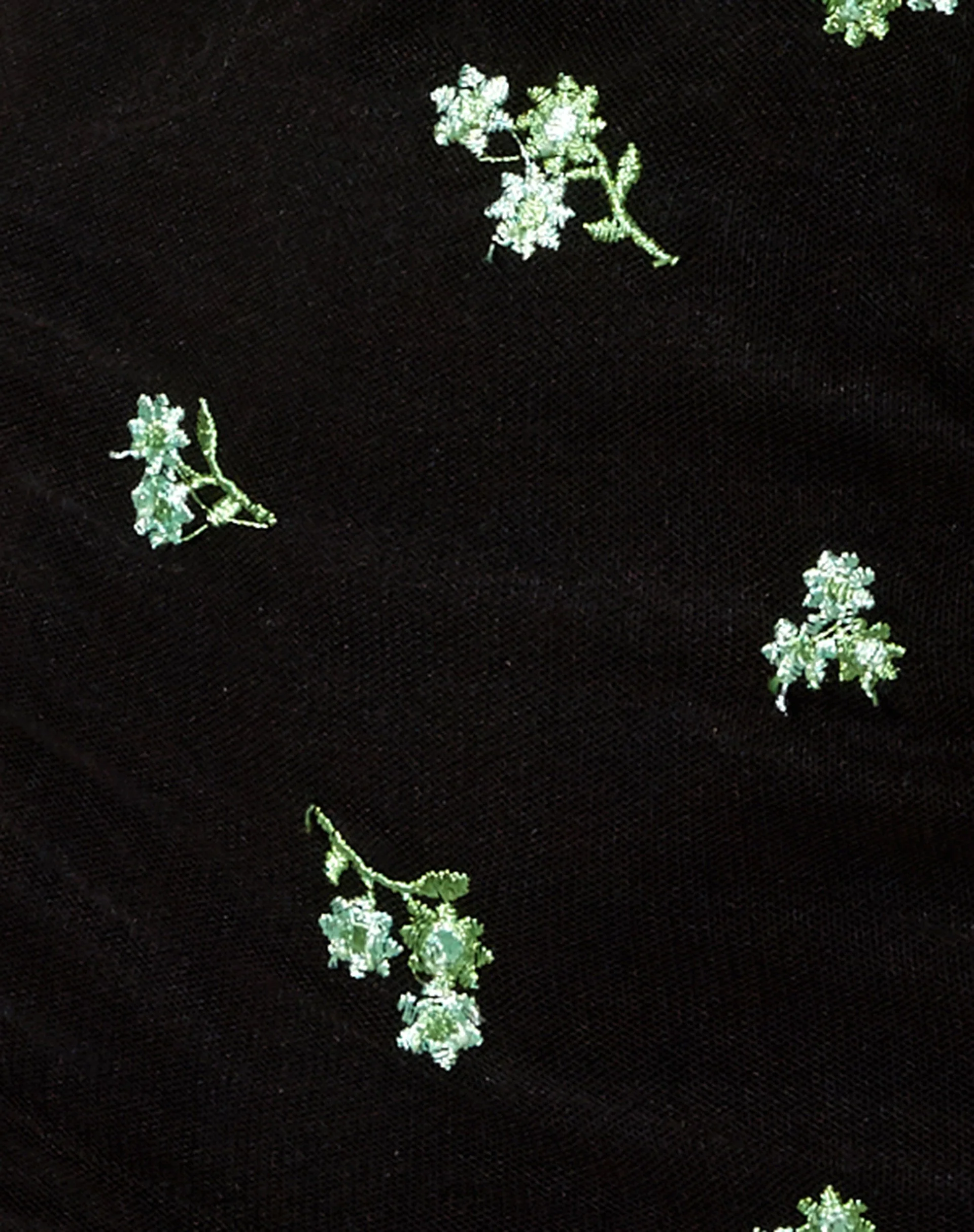 Daisy Bodycon Dress in Black Daisy Lime Embro - Image 6