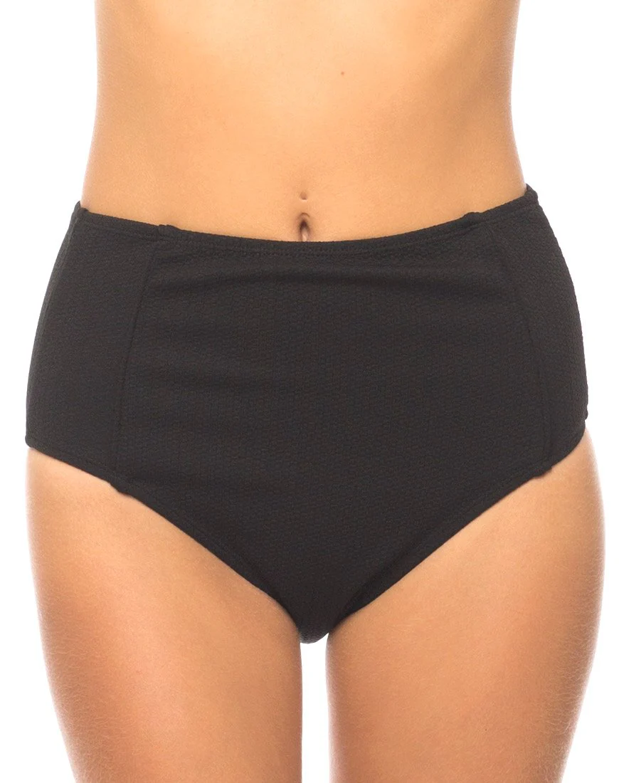 Daisy High Waisted Bikini Bottom in Black - Image 2