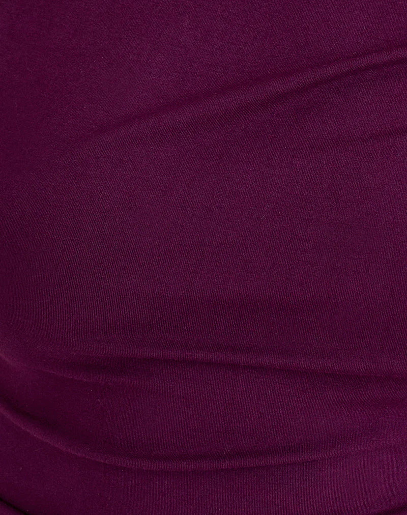 Danama One Shoulder Top in Rayon Jersey Fig - Image 6