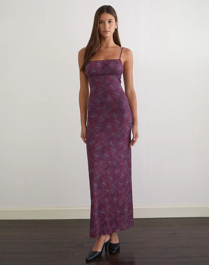 Darsih Maxi Dress in Regal Paisley Purple - Image 3
