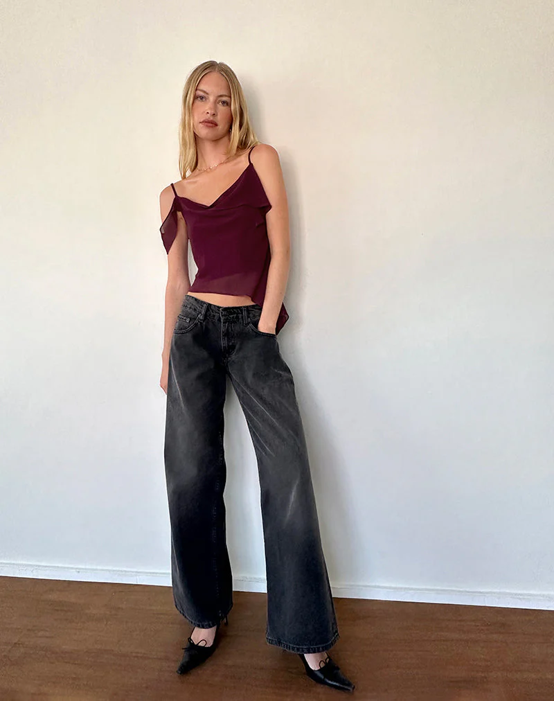 Davila Top in Chiffon Burgundy - Image 3