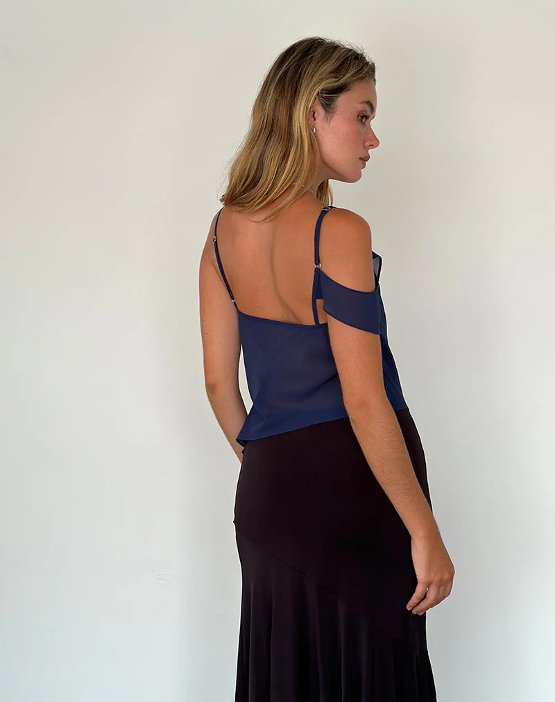 Davila Top in Chiffon Ocean Storm - Image 4