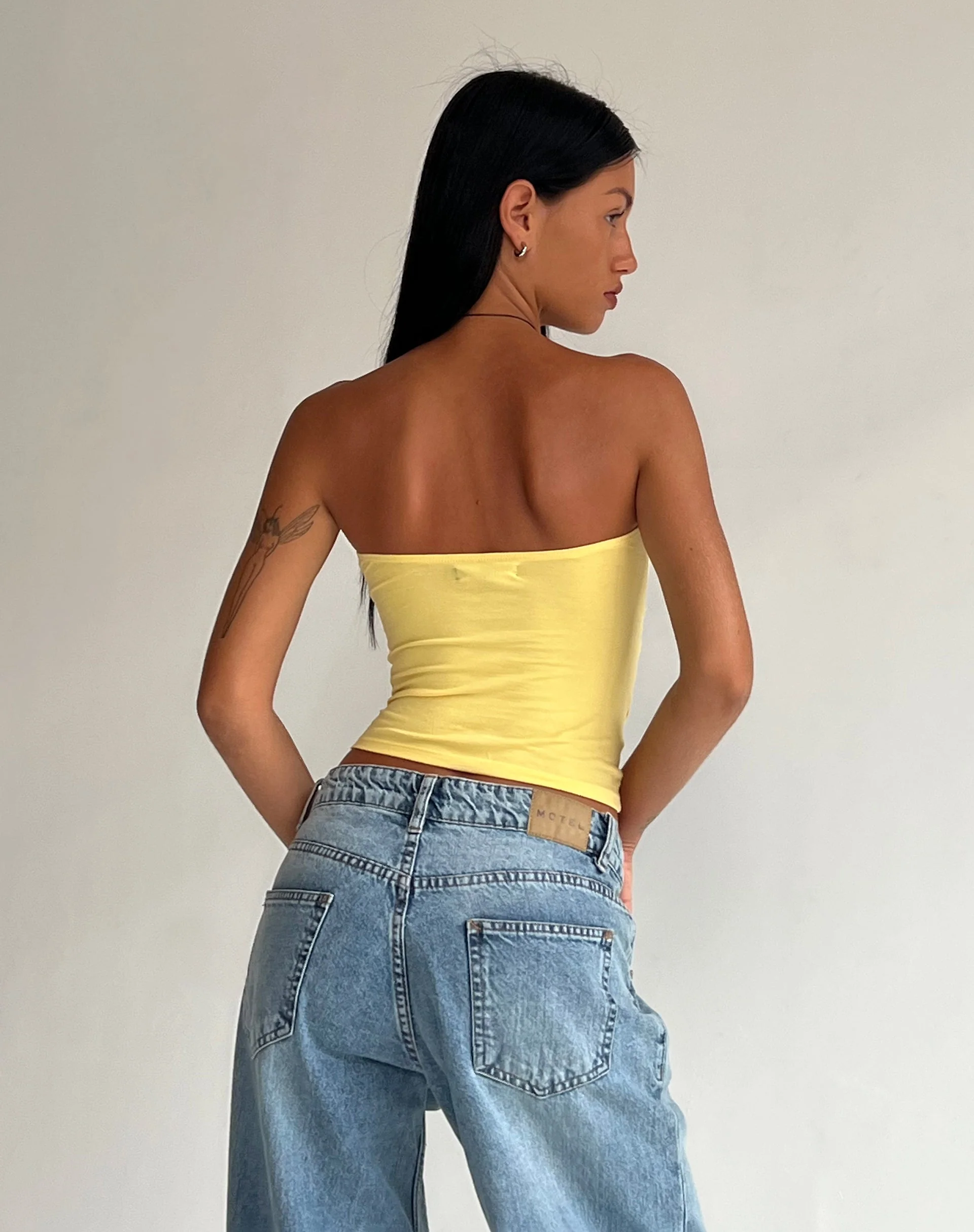 Dayu Bandeau Crop Top in Lemonade - Image 2
