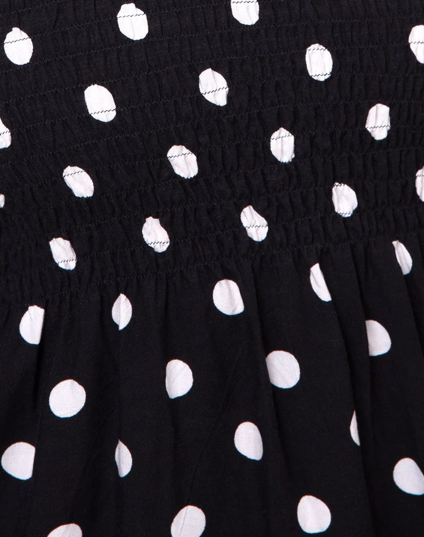 Deloya Midi Dress in 80's Polka Black - Image 6