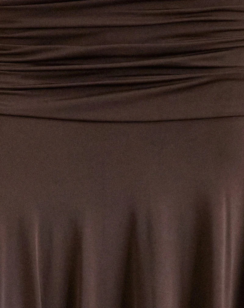 Delta Midi Skirt in Slinky Chocolate - Image 6