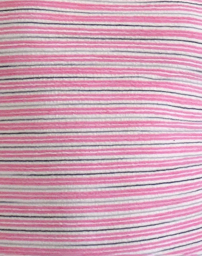 Dema Mini Dress in Jacquard Pink Stripe - Image 6