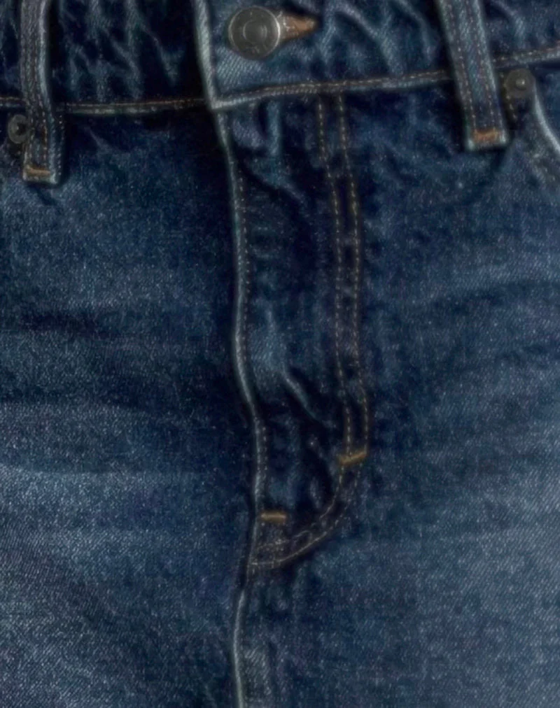 Raw Hem Denim Mini Skirt in Mid Blue Used - Image 6